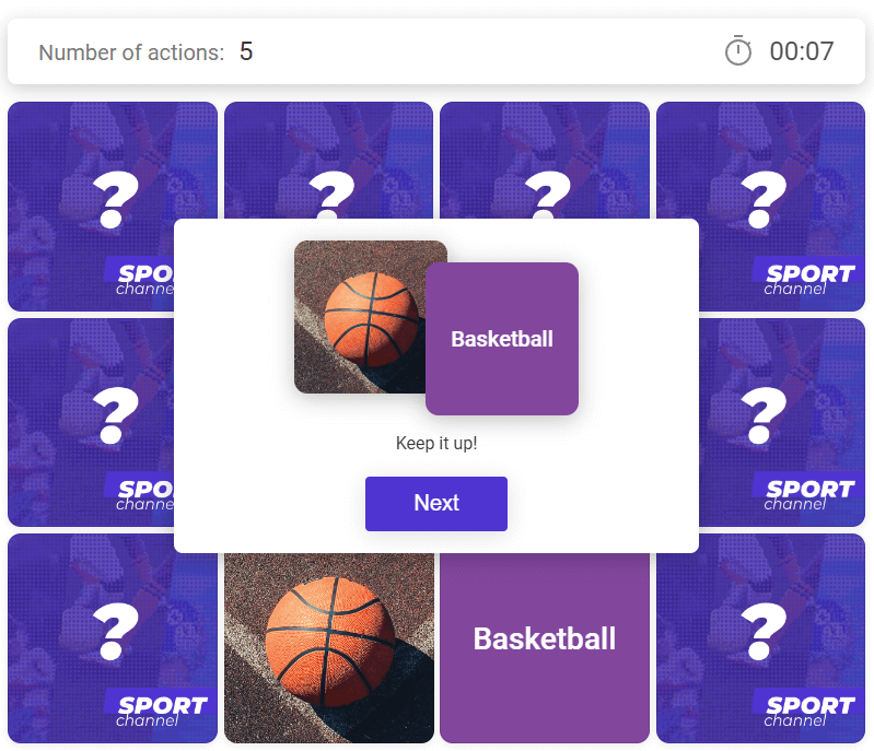 Interacty のビジネス向けメモリーカードゲーム