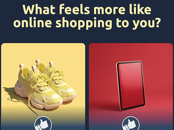 Preview for template "What feels more like online shopping to you?"
