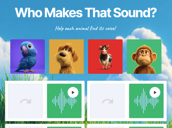 Preview for template "Who Makes That Sound?"