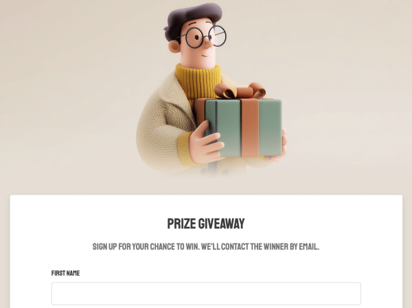 Preview for template "Prize Giveaway"
