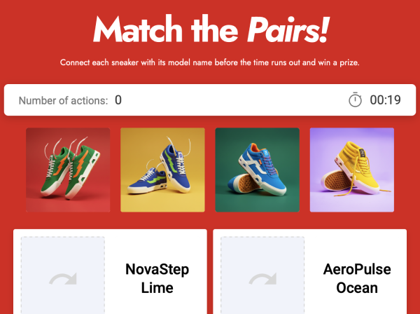 Preview for template "Match & Win -arvonta (liidin lomakkeella)"