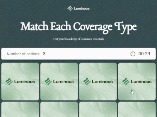 Preview for template "Memory Game for Insurance Companies"