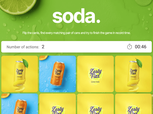 Preview for template "Beverage Memory Game"